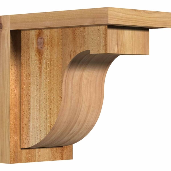 Ekena Millwork Del Monte Rough Sawn Corbel w/Backplate, Western Red Cedar, 6"W x 10"D x 10"H COR06X10X10DEL01RWR - main